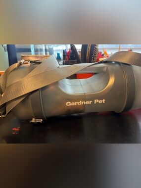 Portable Gray Pet Carrier with Shoulder Strap